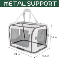 Extra Large Cat Carrier Soft Sided - Green / with curtain - image 2