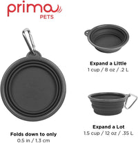 Prima Pet Expandable/ Collapsible Silicone Food & Water Travel Bowl - Grey / SMALL (1.5 CUPS) - image 4
