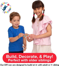 Little Jupiter DIY Wooden Kits w/Stickers, Kids Building Kit - Closed Wheel Race Car - image 2