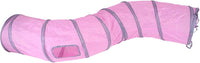 iCAGY Cat Tunnel Toys for Indoor Cats Kittens Rabbits - 47" (Shape S) / Pink