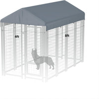 Outdoor Dog Kennel Cover 10' x 10' Replaceable Top Cover - Gray / 8' x 4' - image 2