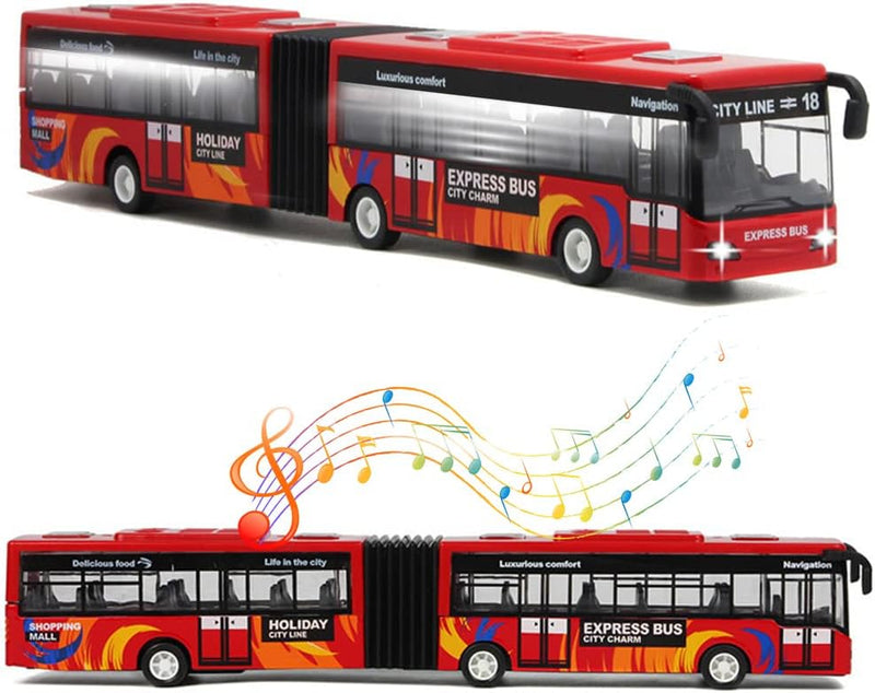 Crelloci City Bus Toy for Kids - Red