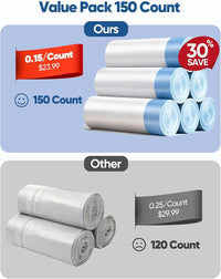 66 Count 26"x11.8" Cat Litter Box Bags Liners for Automatic Cat - Unscented / 150 Count (Pack of 1) - image 2
