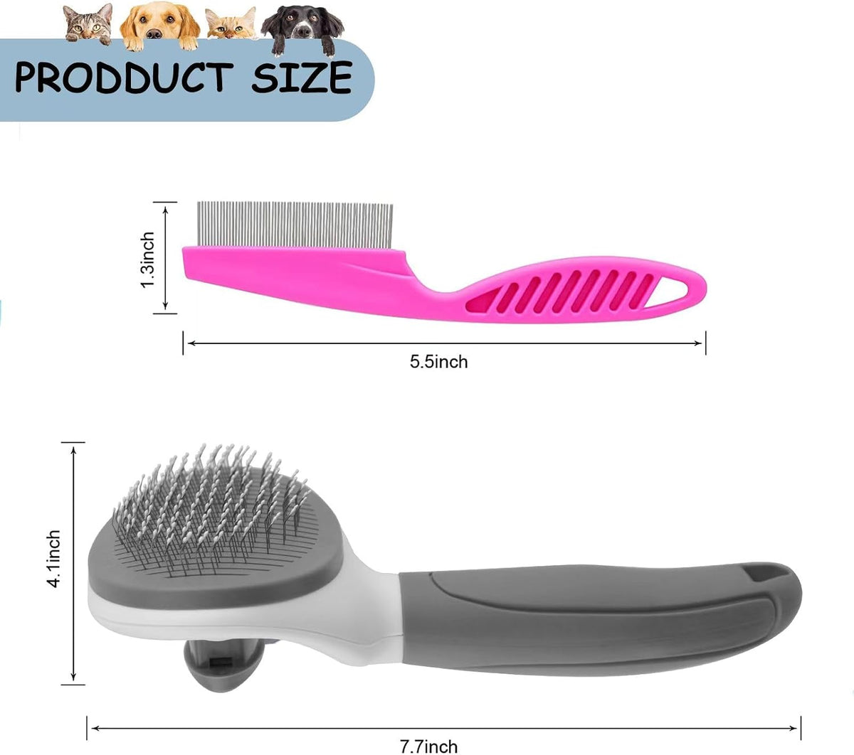 Cat Brushes for Indoor Cats - Dark Grey - image 2