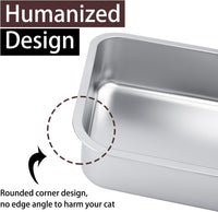 Stainless Steel Cat Litter Box 17"x13"x5.1" – Daily Care for Cats - 15.6"L x 11.6"W x 4"H - image 4