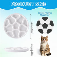 Ceramic Cat Slow Feeder,Shallow and Wide Opening Dish for Whisker Friendly – Essentials for Cats - Soccer Maze - image 2