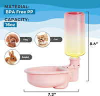 VANNON Gravity Pet Water Bowl, Grey - 16oz / D-Gradient Pink - image 4