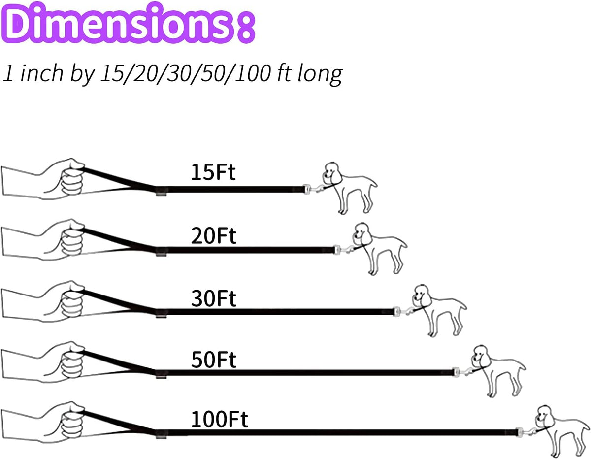 Hi Kiss Dog/Puppy Obedience Recall Training Agility Lead - 30 Feet / T8:Large Dog Thicken purple - image 3