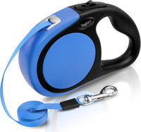 Taglory Retractable Dog Leash, One-Handed Brake, Up to 44 lbs - Blue / Medium