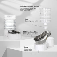 RIZZARI 8L Elevated Dog Water Dispenser: Gravity Waterer for Large - White / 4L without Filter - image 3