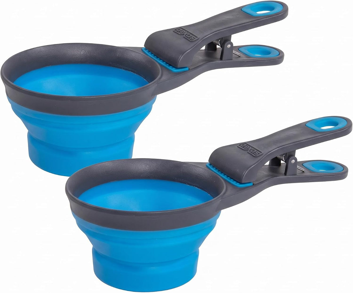 Dexas Popware for Pets Collapsible Klip Scoop - 1 Cup Capacity (Pack of 2) / Pro Blue