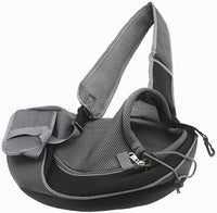 Pet Dog Sling Carrier, Breathable Mesh Portable Travel Safe Pet Sling Shoulder Bag Carrier with Adjustable Non-Slip Shoulder Strap for Small Dogs Cats Puppy (Large, Black)