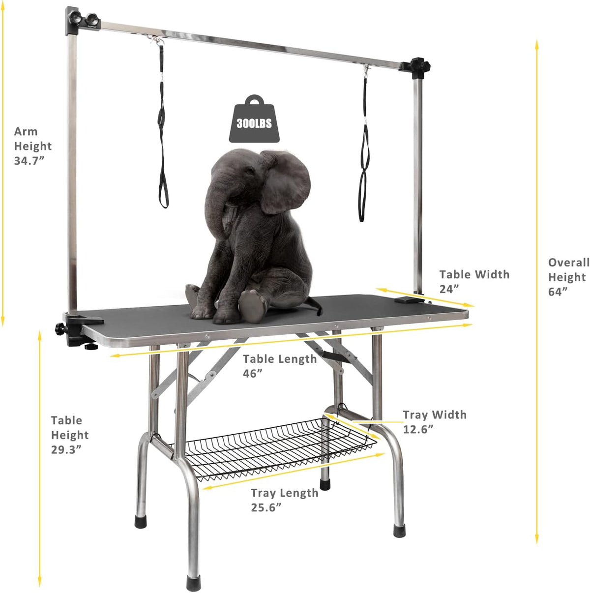 ROOMTEC 46" Dog Grooming Table - Black / 46in - image 2