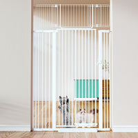COMOMY 71" Extra Tall Pet Gate - White / 71" Tall x 43" Wide