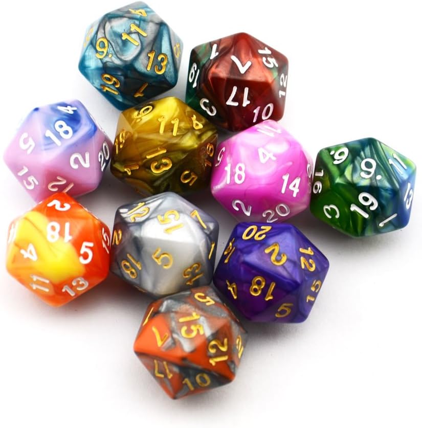 SmartDealsPro 10-Pack 20 Sided Dice D20 Polyhedral Dice for DND RPG - Double Color - image 4