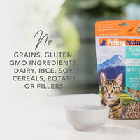 Feline Natural High Protein Dry Cat Food, Freeze-Dried Diet with 98% Meat, Organs & Seafood, No Peas, Grains, or Artificial Additives, Made in New Zealand, Beef & Hoki, 11oz