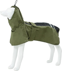 Waterproof Dog Raincoat with Reflective Strip - Medium / Army Green Black