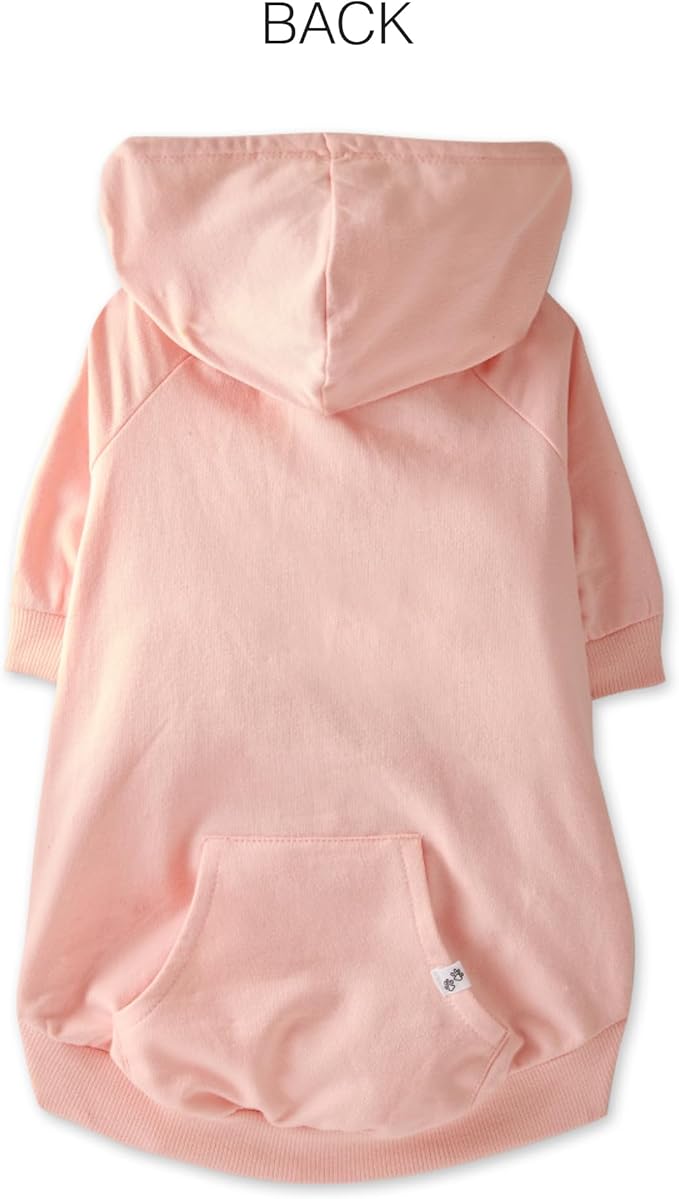 Rocky – The Orginal Lightweight Hooded TEE 100% Organic Cotton Dog Hoodie Pet Coat Sweater for Small, Medium, Large Dogs, Pink, X-Small
