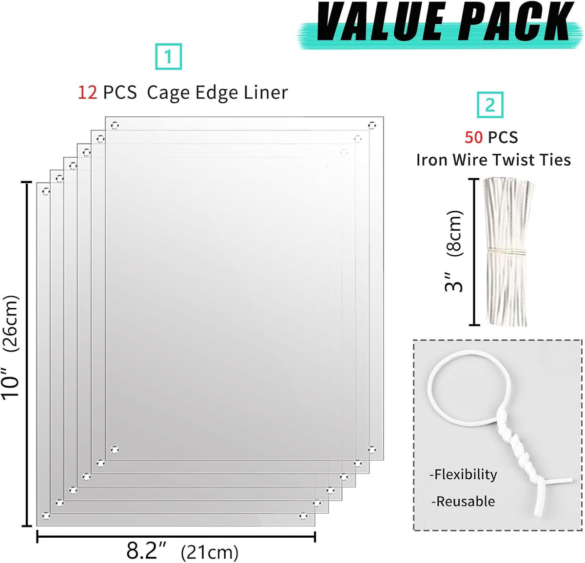 Oncpcare 12 Pack Rabbit Cage Urine Guard 10'' x 8.2'' Pet Plastic - 12pcs - image 2