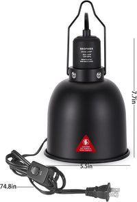 5.5inch Deep Dome Reptile Heat Lamp Reptile Light Fixture – Essentials for Reptiles And Amphibians - 5.5inch deep dome - image 2