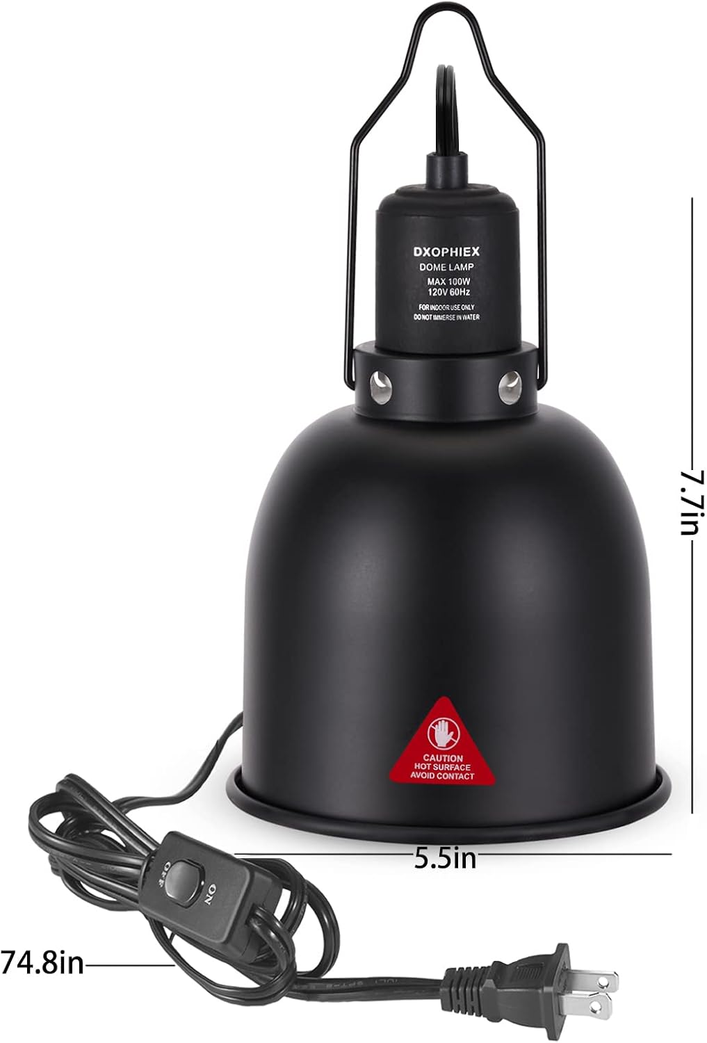 5.5inch Deep Dome Reptile Heat Lamp Reptile Light Fixture – Essentials for Reptiles And Amphibians - 5.5inch deep dome - image 2