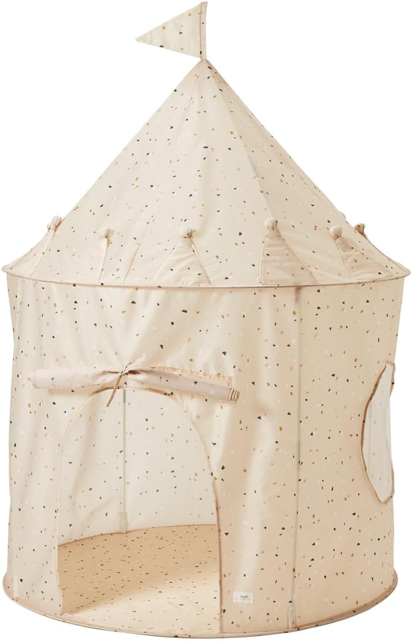 3 Sprouts Kids Play Tent for Ages 3 to 10 - Terrazzo Beige - image 2