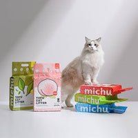 Tofu Cat Litter Natural Clumping Tofu Cat Litter, Fast Clumping and Easily Scoop-able 5.5lb/88oz 5 Scents - Peach, 4 Pack