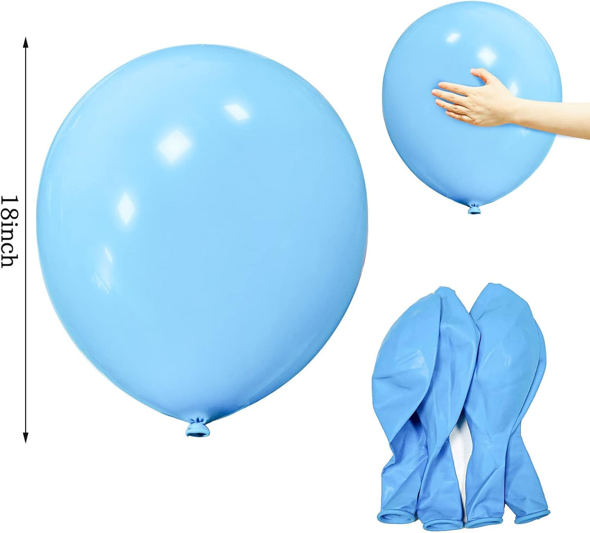ASIYUHY Red Balloons 18 Inch 12 Pack Large Latex Party Balloons – Fun for Kids & Family - Light Blue Balloons - image 2