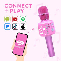 Move2Play Motown Magic, Bluetooth Karaoke Microphone - All Pink - image 3