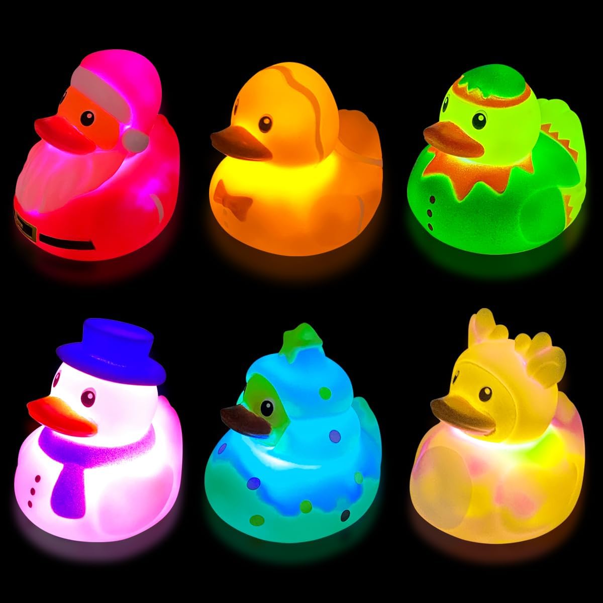 JoFAN 6 pack Halloween light up bath toys with bat, pumpkin, ghost, mummy and witch - view 3