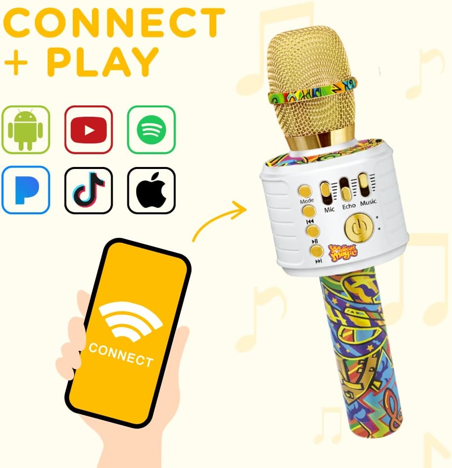 Move2Play Motown Magic, Bluetooth Karaoke Microphone - Graffiti - image 2