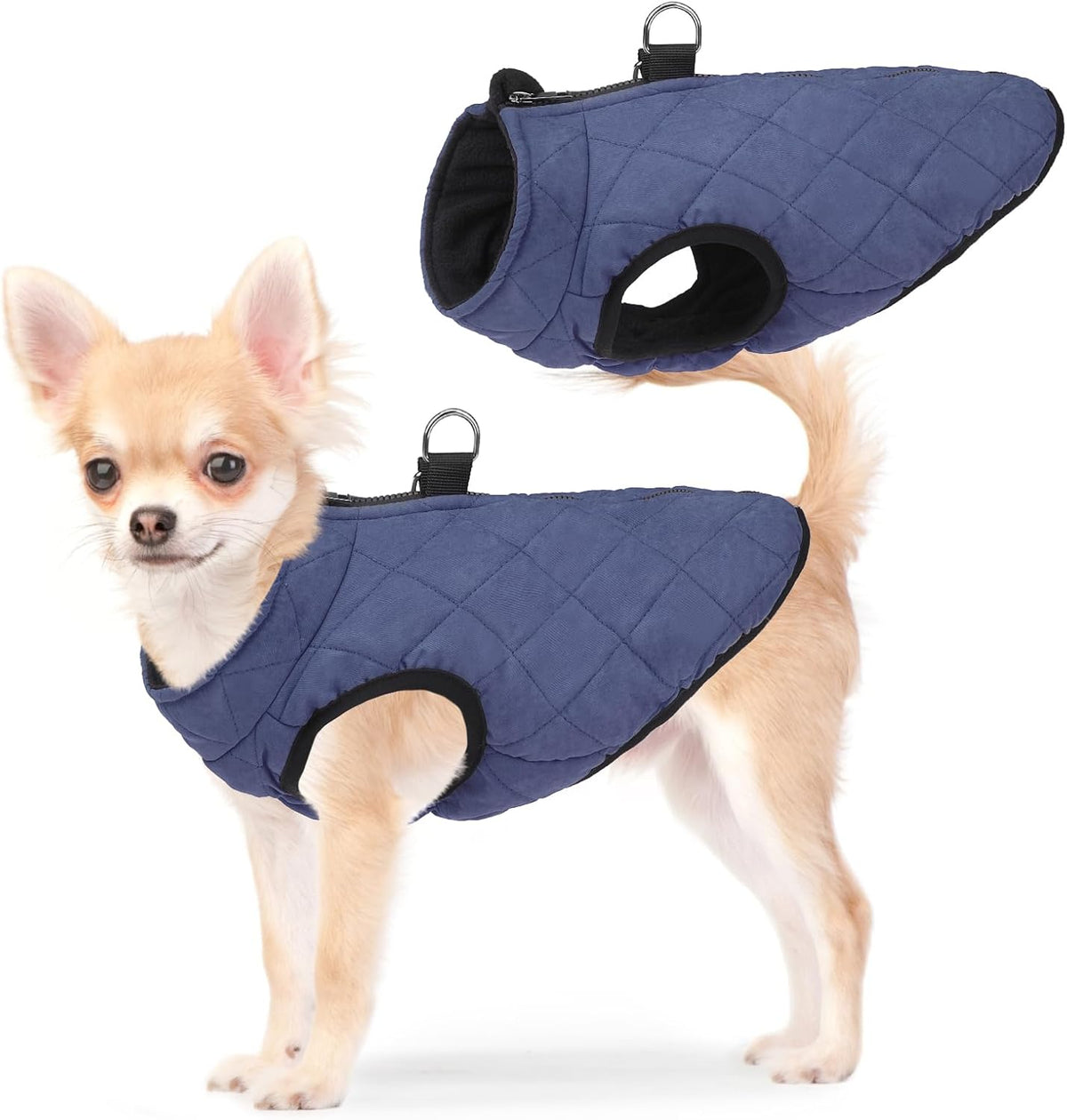 Winter Dog Vest Coat with Harness Built in – Essentials for Dogs - #1 Rolay Bule-Matte / XS(Chest 11.5")-Regular