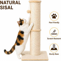 PAWSCRAT 32-Inch Tall Cat Scratching Post, Sisal - X-Large / Beige - image 3