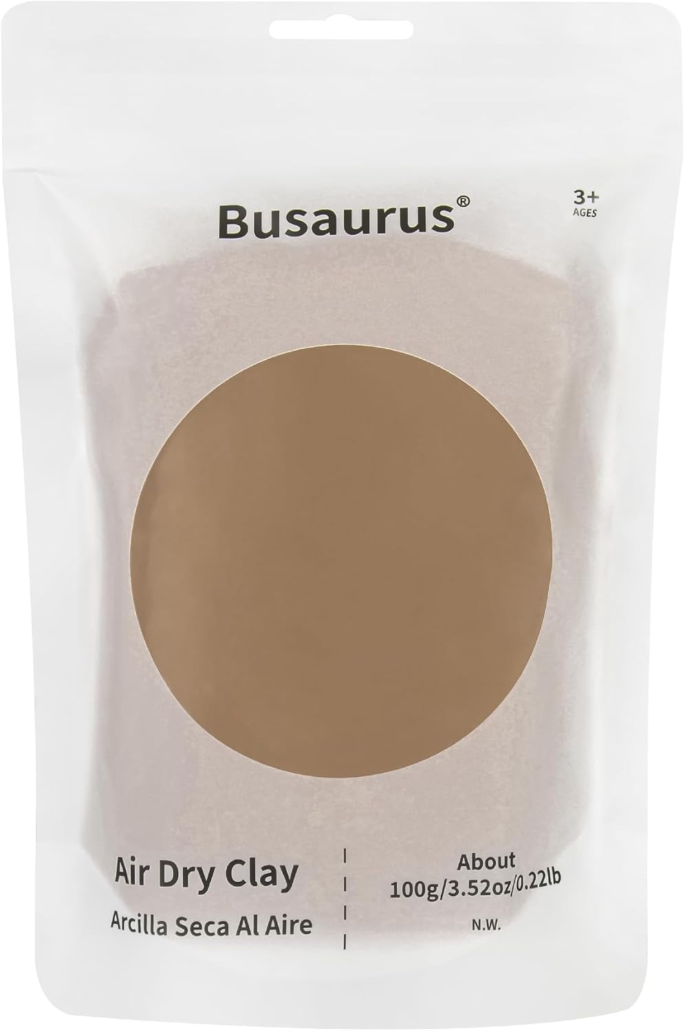 Busaurus 100g brown earth tone air dry foam clay in a resealable bag - view 2