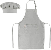Aurya kids apron and chef hat set in light blue with front pocket and adjustable strap - view 8
