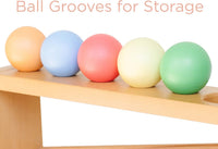 Montessori & Me wooden ball tracker with open zigzag rails and balls - view 5