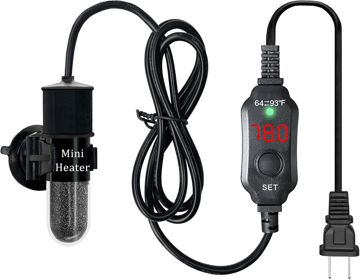 USB 10W Mini Submersible Aquarium Heater Adjustable Fish Tank Heater – Essentials for Fish - 20W PLUG - image 2
