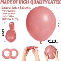 110pcs Black Balloon 12 inch - 12inch(normal) / A07-dusty Pink - image 3