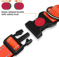 Taglory Reflective Large Dog Collar - Orange / Small (Pack of 1) - image 3