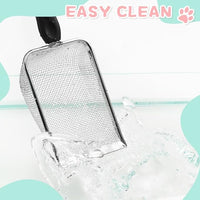 Cat Litter Scoop,Sturdy Litter Cleaner Corner Shovel,Stainless Steel Mesh Litter Shovel,Easy to Clean Reptile Terrarium Sand Waste,Beach Shovel(Black)