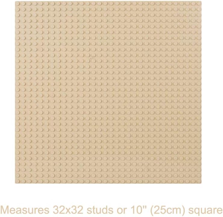 LVHERO 8 Pack Classic Baseplates Building Plates for Building Bricks - Sand / 8 - image 2