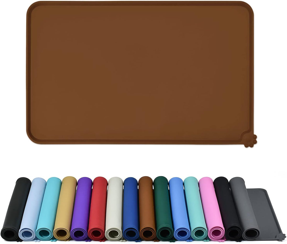 Reopet Silicone Pet Feeding Mat - Brown / 22" x 14"