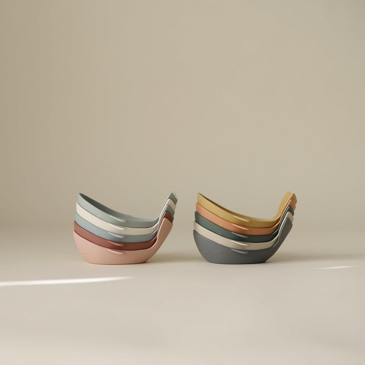 mushie Stackable Bath Boats Floating Toy, Made in Denmark - Whales Retro - image 4