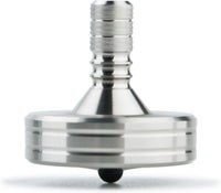 DjuiinoStar CNC machined stainless steel spinning top with ceramic tip and knurled grip - view 3