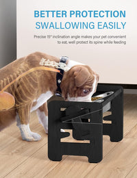 Elevated Dog Bowls, Raised Dog Bowl Stand Adjustable Small - Black / Small / Without Mat - image 4