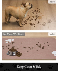 PADOOR Pet Feeding Mat-Absorbent Dog Mat for Food and Water Bowl-No - 16"x24" / Dusty Pink - image 3