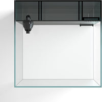 LANDEN 40C 11 Gallon Ultra Clear Glass Rimless Low Iron Aquarium Tank with Rear Filtration Chamber(Return Pump Included) for Salt and Fresh Water,15.8Wx15.8D×15.8H in(40x40x40cm) 6mm Thickness