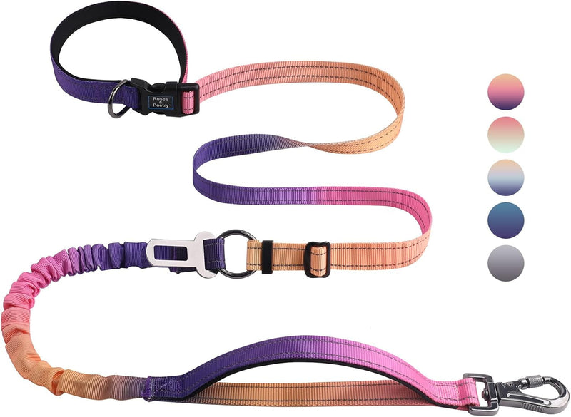 Roses&Poetry Hands Free Dog Leash for Medium Large Dogs Heavy Duty - Mistyrose