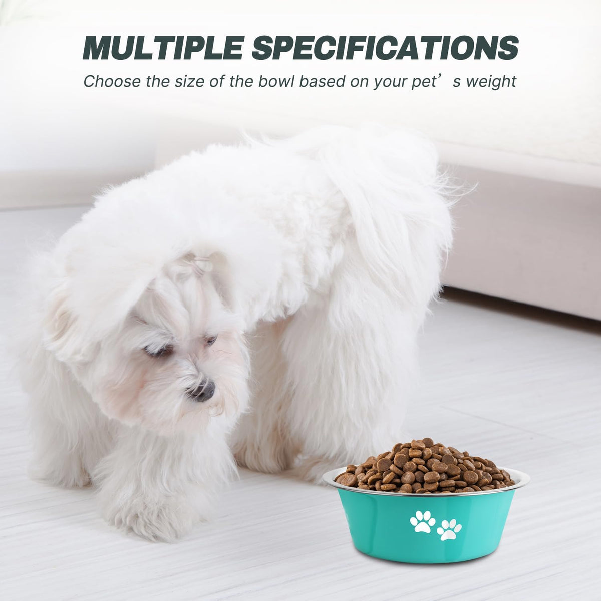 Stainless Steel Dog Bowls - Green / 3.6 Cups/29 OZ - image 2