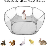 Small Animals Playpen, Portable Pop-up Open Interactive Pet Tent - Grey - image 3